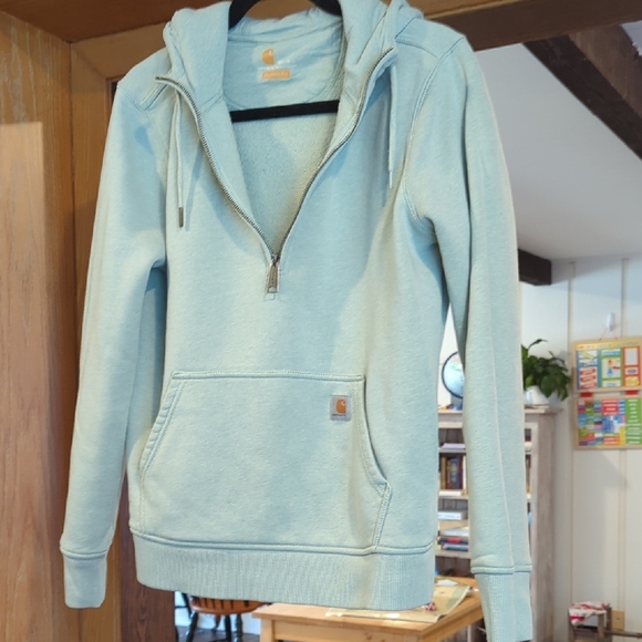 Carhartt Women's Sky Blue Half-Zip Sweater - Picture 3 of 4